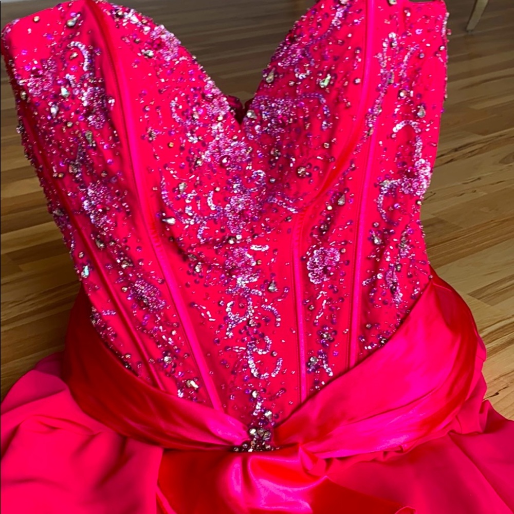 Beaded Fuchsia Dress